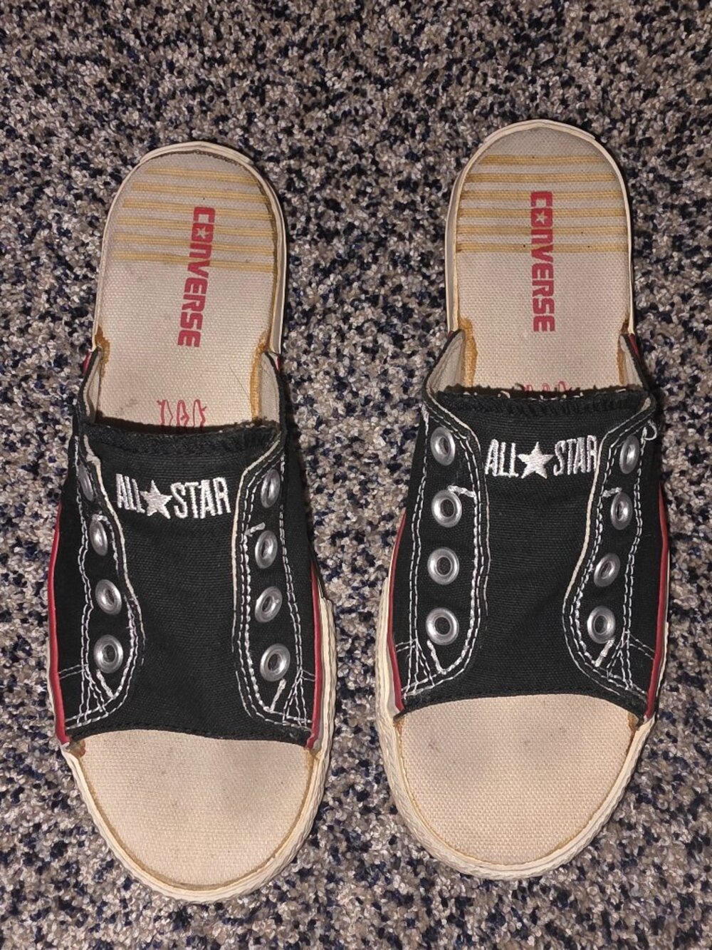 RETRO CONVERSE CHUCK TAYLOR ALL STAR BLACK CANVAS SLIDES WOMENS 8 RARE DISCO - Picture 5 of 8